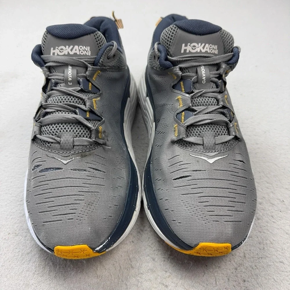 Hoka One One Gaviota 3 Shoes Mens Size 9.5 Gray Wide Cushioned Running Sneakers